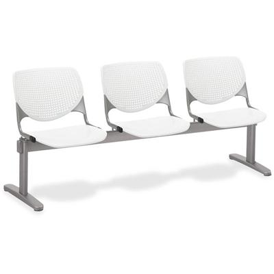 KFI KOOL 3 Seat Beam - Polypropylene Seat Material - Polypropylene Back Material - Powder Coated Silver Frame Color - Steel Frame Material - White - 1 Each