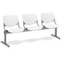 KFI KOOL 3 Seat Beam - Polypropylene Seat Material - Polypropylene Back Material - Powder Coated Silver Frame Color - Steel Frame Material - White - 1 Each