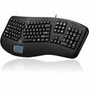 Adesso Tru-Form Ergonomic Touchpad Keyboard - Cable Connectivity - Full-size - USB Interface - 104 Key(s) - 20 Hot Key(s) - Play/Pause, Previous Track, Next Track, Volume Down, Volume Up, Mute, Eject, Home, Back, Forward, Refresh, ... Hot Key(s) - Wi
