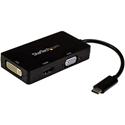 StarTech.com USB-C Multiport Video Adapter - 3-in-1 - 4K 30Hz - Black - 1 x 24-Pin USB Type C - Male - 1 x 19-Pin HDMI 1.4 Digital Audio/Video - Female, 1 x 29-Pin DVI-I (Single-Link) Digital Video - Female, 1 x 15-Pin HD-15 VGA - Female - 3840 x 216