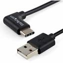 StarTech.com USB-A to USB-C Cable - Right-Angle - M/M - 1 m (3 ft.) - USB 2.0 - 3.28 ft USB/USB-C Data Transfer Cable for Tablet, Smartphone, Power Bank, Notebook, Computer, Wall Charger - First End: 1 x 4-pin USB 2.0 Type A - Male - Second End: 1 x 