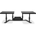 Allsop Metal Art ErgoTwin Height Adjustable Dual Monitor Stand - 20 lb Load Capacity - 9" Height x 32" Width x 14" Depth - Desktop - Steel - Pearl Black