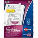 Avery Extra-Wide Dividers, 26 Tabs, Ready Index (11166) - 26 x Divider(s) - 26 Tab(s) - Alphabet - A-Z, Table of Contents - 26 Tab(s)/Set - 9.3" Divider Width x 11" Divider Length - 3 Hole Punched - White Paper Divider - Black Paper, White Tab(s) - 2