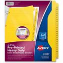 Avery&reg; Heavy-Duty Plastic A-Z Industrial Dividers - 26 x Divider(s) - 26 Tab(s) - A-Z - 26 Tab(s)/Set - 8.5" Divider Width x 11" Divider Length - 3 Hole Punched - Yellow Plastic Divider - Yellow Plastic Tab(s) - 1 Set