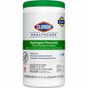 Clorox Healthcare Hydrogen Peroxide Cleaner Disinfectant Wipes - 9" Length x 6.75" Width - Recommended For: Soap Scum Remover - Pre-moistened, Disinfectant, Deodorize, Anti-bacterial - White - 95/Tub - 1 Each