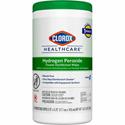 Clorox Healthcare Hydrogen Peroxide Cleaner Disinfectant Wipes - 5.75" Length x 6.75" Width - Recommended For: Soap Scum Remover - Pre-moistened, Disinfectant, Deodorize, Anti-bacterial - White - 155/Tub - 1 Each