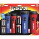 Energizer LED Flashlight Combo Pack - LED - Bulb - 25 lm Lumen - D - Battery - Red, Blue - 4 / Pack