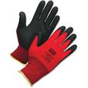NORTH NorthFlex Red XL Work Gloves - Polyvinyl Chloride (PVC) Coating - 10 Size Number - X-Large Size - Red, Black, White - Soft, Flexible, Lightweight, Comfortable, Firm Wet Grip - For Manufacturing, Construction, Agriculture, Municipal Service, Gen