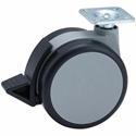 Master Caster Gemini Heavy-Duty Chair Mat Casters - 3" Diameter - 220 lb Load Capacity - Urethane - Gray, Black - 1 Set