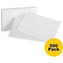 Oxford Plain Index Cards - 3" x 5" - 85 lb Basis Weight - Sustainable Forestry Initiative (SFI) - White - 100/Pack - 5 / Bundle