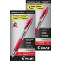G2 Premium Gel Ink Retractable Pens - 0.38 mm Ultra Fine Pen Point - Refillable - Retractable - Red Ink - Gel-based - Clear Barrel - 1 Dozen/Box - 2 / Bundle