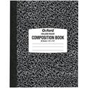Oxford Tops College-ruled Composition Notebook - 80 Sheets - Stitched - 7 7/8" x 10" Sheet Size - White Paper - Black Marble Cover - 1 Each