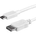 StarTech.com 3 ft / 1m USB C to DisplayPort Cable - USB C to DP Cable - 4K 60Hz - White - 3.28 ft DisplayPort/Thunderbolt 3 Video Cable Adapter for Audio/Video Device, Monitor, Workstation, Projector, MacBook, Chromebook, Notebook, Ultrabook, TV, Mac