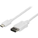 StarTech.com 6 ft / 1.8m USB C to DisplayPort Cable - USB C to DP Cable - 4K 60Hz - White - 5.91 ft DisplayPort/Thunderbolt 3 Video Cable Adapter for Video Device, Monitor, Workstation, Projector, MacBook, Chromebook, Notebook, Ultrabook, TV, iPad Pr