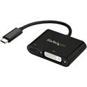 StarTech.com USB-C to DVI Adapter with USB Power Delivery - 1920 x 1200 - Black - USB Type C - 1 x DVI-I, DVI - Black - 1 Each