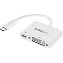 StarTech.com USB-C to DVI Adapter with USB Power Delivery - 1920 x 1200 - White - USB Type C - 1 x DVI, 1 x DVI-I, DVI - 1920 x 1200 Supported - White - 1 Each