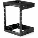 StarTech.com 12U Wall Mount Server Rack- Equipment Rack - 12 - 20 in. Depth - For Server, LAN Switch, Patch Panel, A/V Equipment, Computer - 12U Rack Height x 19" Rack Width x 20" Rack Depth - Wall Mountable Open Frame - 2 Post - Black - SPCC, Steel 