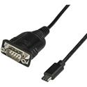 StarTech.com Serial/USB Data Transfer Cable - 1 x 24-pin USB 2.0 Type C - Male - 1 x 9-pin DB-9 RS-232 Serial - Male - Black - 1 Each