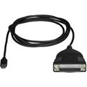 StarTech.com Parallel/USB Data Transfer Cable - 1 x 24-pin USB 2.0 Type C - Male - 1 x 25-pin DB-25 Parallel - Female - Black - 1 Each