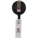 Advantus Snap Clip Retractable ID Reel - Black - Sturdy - 25 / Pack