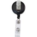 Advantus Snap Clip Retractable ID Reel - Black - Sturdy - 12 / Pack
