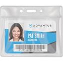 Advantus Vinyl ID Badge Holders - Support 3.50" x 2.50" Media - Horizontal - Vinyl - Clear - Durable - 50 / Pack