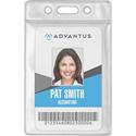 Advantus Vinyl ID Badge Holders - Support 2.50" x 3.50" Media - Vertical - Vinyl - Clear - Durable - 50 / Pack