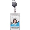 Advantus Badge Reel Holder Combo Pack - Support 2.58" x 3.75" Media - Vinyl - Black/Clear - Durable - 10 / Pack