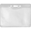 Advantus Government/Military ID Holders - Support 4" x 2.75" Media - Horizontal - Vinyl - Clear - Durable - 50 / Pack