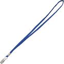Advantus Flat Clip Lanyard - 36" Length - Blue - Woven, Metal - 100 / Box
