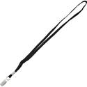 Advantus Flat Clip Lanyard - 36" Length - Black - Woven, Metal - 100 / Box