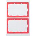 Advantus Color Border Adhesive Name Badges - 2 5/8" Height x 3 3/4" Width - Removable Adhesive - Rectangle - White, Red - 100 / Box