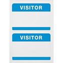 Advantus Self-Adhesive Visitor Badges - Visitor - 2 1/4" Height x 3 1/2" Width - Removable Adhesive - Rectangle - White, Blue - 100 / Box
