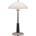 Lorell Glass Shaded Desk Lamp - 24" Height x 7.8" Width - 2 x 10 W CFL Bulb - Chrome - Desk Mountable - Chrome - for Desk, Table