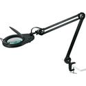 Lorell Magnifier Lamp with Clamp-On - 33" Height x 5.1" Width - 22 W Bulb - Glass, Metal - Black