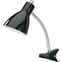 Lorell LED Clip-on Desk Lamp - 15.5" Height x 3" Width - 10 W LED Bulb - Plastic - Desk Mountable - Black - for Desk, Table