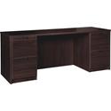 Lorell Prominence 2.0 Double-Pedestal Credenza - 29" Height x 66" Width x 24" Depth, x 1" Thickness Top - Total Drawer(s): 2 - Double Pedestal on Left/Right Side - Band Edge - Material: Particleboard - Finish: Thermofused Melamine (TFM) - 1 Each