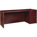 Lorell Prominence 2.0 Right-Pedestal Credenza - 29" Height x 72" Width x 24" Depth, x 1" Thickness Top - Total Drawer(s): 2 - Single Pedestal on Right Side - Band Edge - Material: Particleboard - Finish: Thermofused Melamine (TFM) - 1 Each