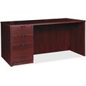 Lorell Prominence 2.0 Left-Pedestal Desk - x 1" Thickness Top, 29" Height x 72" Width x 36" Depth - Total Drawer(s): 3 - Single Pedestal on Left Side - Band Edge - Material: Particleboard - Finish: Mahogany Laminate, Thermofused Melamine (TFM) - 1 Ea