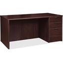 Lorell Prominence 2.0 Right-Pedestal Desk - x 1" Thickness Top, 29" Height x 72" Width x 36" Depth - Total Drawer(s): 3 - Single Pedestal on Right Side - Band Edge - Material: Particleboard - Finish: Espresso Laminate, Thermofused Melamine (TFM) - 1 