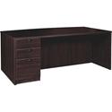 Lorell Prominence 2.0 Bowfront Left-Pedestal Desk - x 1" Thickness Top, 29" Height x 72" Width x 42" Depth - Total Drawer(s): 3 - Single Pedestal on Left Side - Band Edge - Material: Particleboard - Finish: Espresso Laminate, Thermofused Melamine (TF