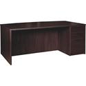 Lorell Prominence 2.0 Bowfront Right-Pedestal Desk - x 1" Thickness Top, 29" Height x 72" Width x 42" Depth - Total Drawer(s): 3 - Single Pedestal on Right Side - Band Edge - Material: Particleboard - Finish: Espresso Laminate, Thermofused Melamine (
