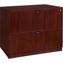 Lorell Prominence 2.0 Lateral File - 29" Height x 36" Width x 22" Depth - Total Drawer(s): 2 - Band Edge - Material: Laminate - Finish: Mahogany - 1 Each