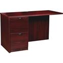 Lorell Prominence 2.0 Left Return - 29" Height x 42" Width x 24" Depth, x 1" Thickness Top - Total Drawer(s): 2 - Band Edge - Material: Particleboard - Finish: Mahogany Laminate, Thermofused Melamine (TFM) - 1 Each