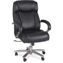Safco Big & Tall Leather High-Back Task Chair - Black Seat Color - Bonded Leather Seat Material - High Back - Armrest - 1 Each