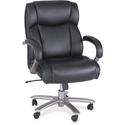 Safco Big & Tall Mid-Back Task Chair - Black Seat Color - Bonded Leather Seat Material - Mid Back - Armrest - 1 Each
