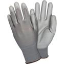 Safety Zone Gray Coated Knit Gloves - Polyurethane Coating - Small Size - Gray - Knitted, Comfortable, Abrasion Resistant, Machine Washable, Cut Resistant - For Food Handling, Janitorial Use, Painting, Pet Care, Food Service - 1 Dozen