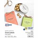 Avery&reg; Sure Feed Glossy Labels - 1 1/2" Width x 2 1/2" Length - Permanent Adhesive - Oval - Laser, Inkjet - Crystal Clear - Film - 18 / Sheet - 10 Total Sheets - 180 Total Label(s) - 1 Pack