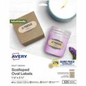 Avery&reg; Multipurpose Label - Waterproof - 1 1/8" Width x 2 1/4" Length - Permanent Adhesive - Oval Scallop - Inkjet, Laser - Matte Kraft Brown - Matte - Paper - Customizable, Easy Peel, Permanent Adhesive, Pop Up Edge, Print-to-the Edge, PVC-free,