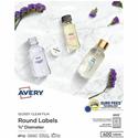 Avery&reg; Printable Round Labels, 3/4" , Glossy Clear, 400 Labels (4222) - x 3/4" Diameter - Permanent Adhesive - Round - Inkjet, Laser - Glossy - Crystal Clear - Film - Print-to-the Edge, Permanent Adhesive, Easy Peel, Pop Up Edge, Jam Resistant, C